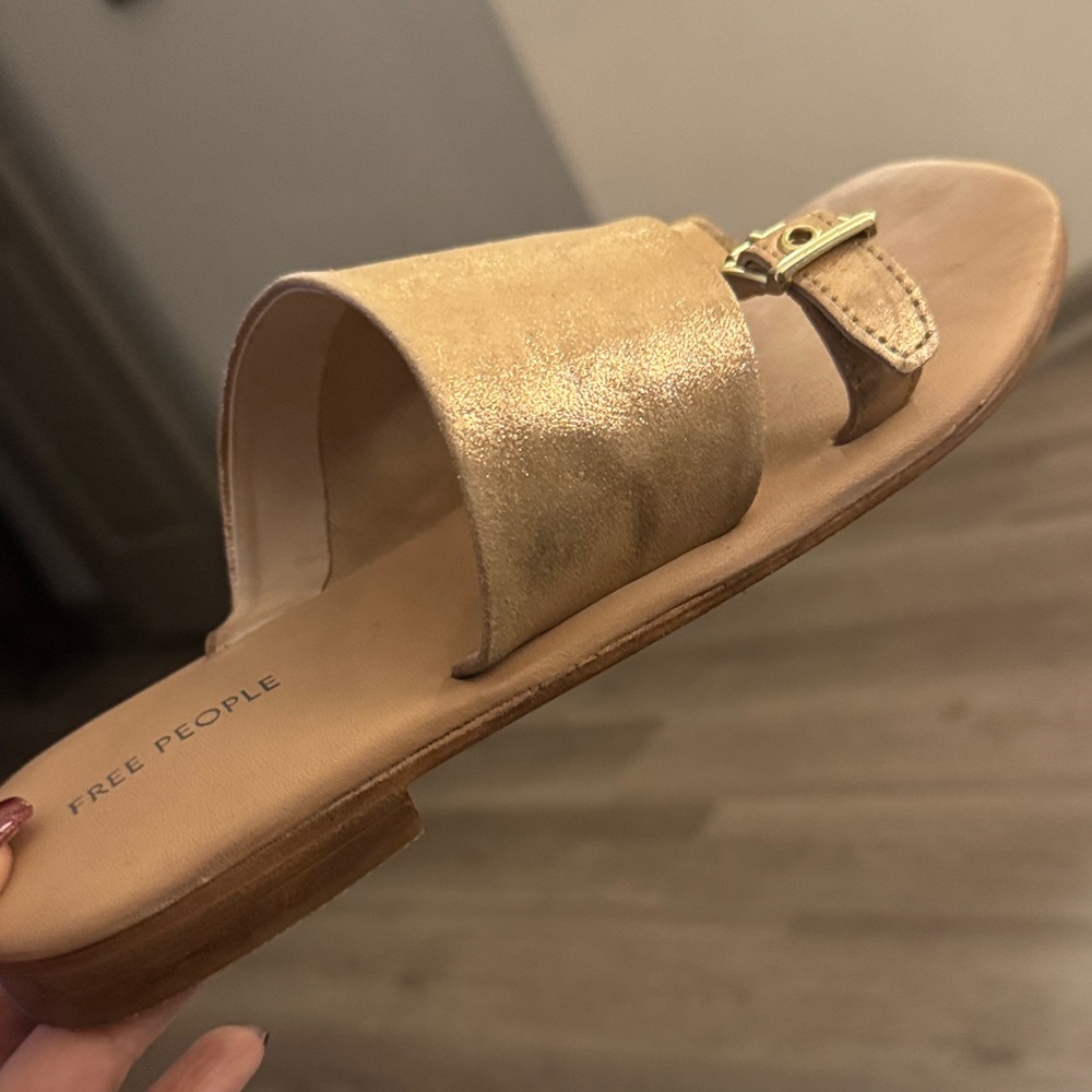 Mila Minimal Flat Sandal - Rose Gold | Free People  ❣️Size 7 - Picture 7 of 16